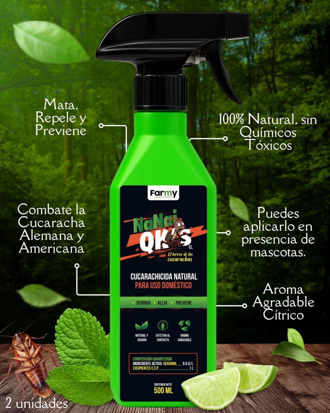 NaNai QKs Insecticida Natural Para Cucarachas