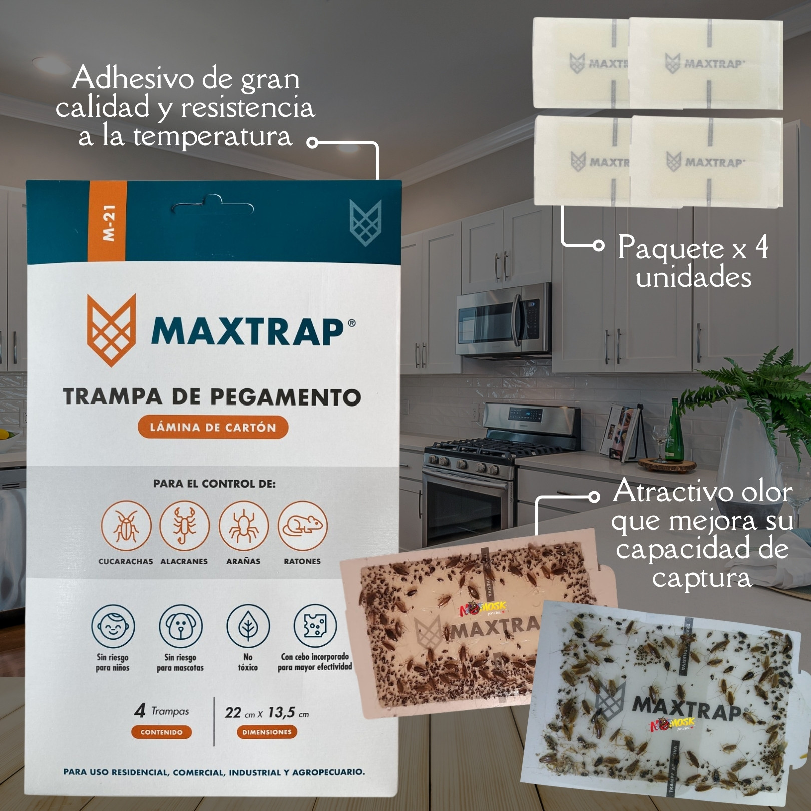 Max Trap M 21 Trampas para Cucarachas