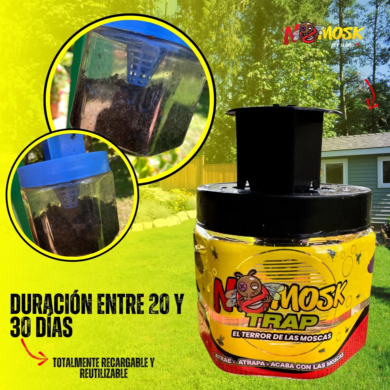 NoMosk® Fly Trap Mini | Trampa para Moscas en Exteriores - Image 3