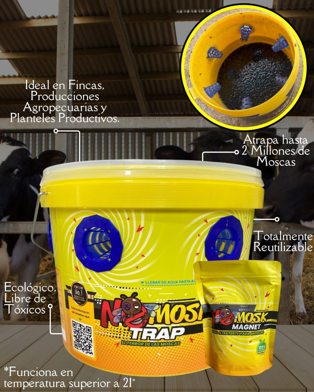 NoMosk® Fly Trap Industrial | Trampa para Moscas en Exteriores